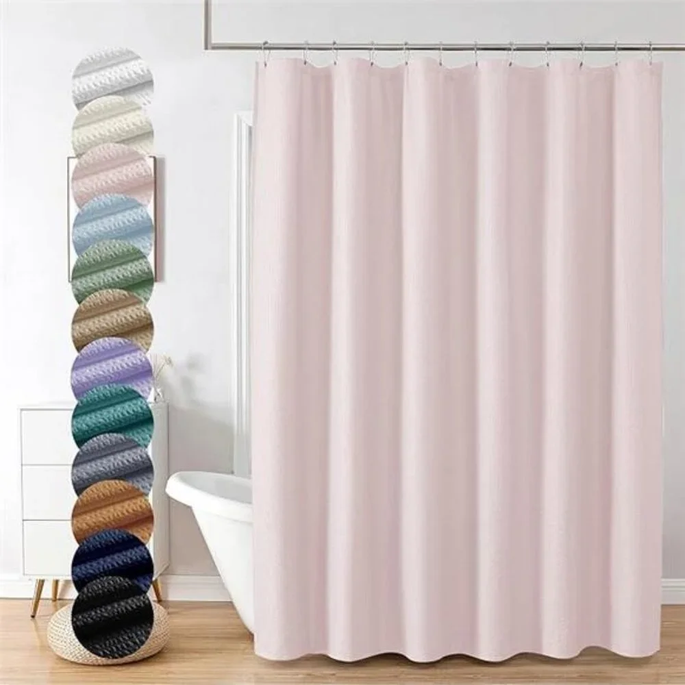 Berry Pink Shower Curtain, Kids Bathroom Curtain 72 Inch Long, 3D Shower Curtain